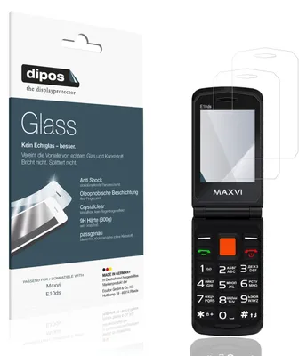 Produktbild von 2x Schutzfolie für Maxvi E10ds - Anti-Shock 9H Folie dipos Glass Kunststoffglas