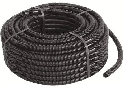 Immagine prodotto di Tubo Corrugato 3321 Nero in PVC Pieghevole per Impianti Elettrici - Diametro 32 millimetri, Colore Nero, Lunghezza Metri 25