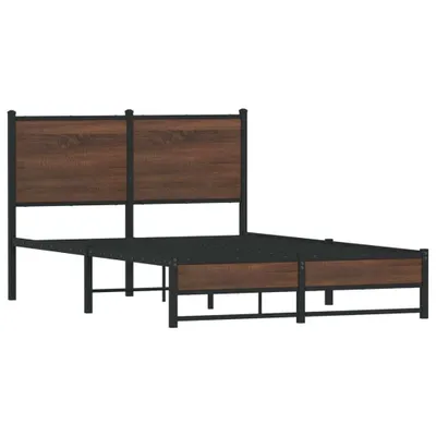 Obrázek produktu pro Kovový rám postele bez matrace hnědý dub 120 x 200 cm