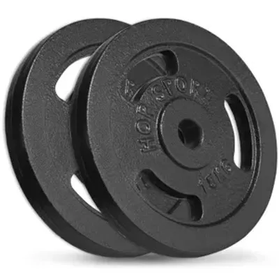 Produktbild von Hop-Sport 30 kg Hantelscheiben-Set  2x15kg 30/31mm Gripper Gusseisen Gewichte Hanteln
