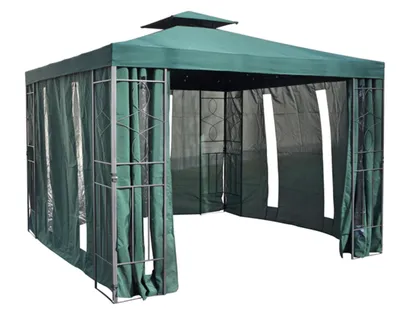 Produktbild von Pavillon 4 Seitenteile Partyzelt Gartenzelt Seitenwände grün mit Fenster ca3x3m