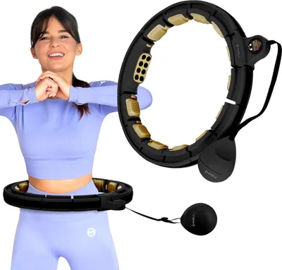 Produktbild von Magnetischer gewichteter Hula Hoop mit Zähler, Schwarz/Gold