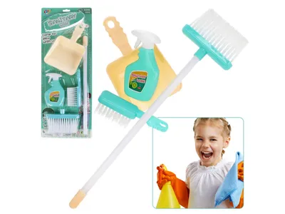 Obrázek produktu pro DĚTSKÁ ÚKLIDOVÁ SOUPRAVA - smeták, lopatka, zametač, tekutý 3+