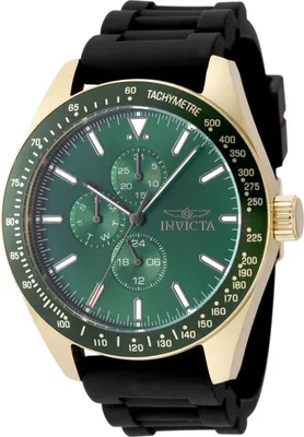 Produktbild von Invicta Aviator 49077 Herrenarmbanduhr - Quartz Bewegung - Edelstahl mit Grünem Zifferblatt - 45 mm