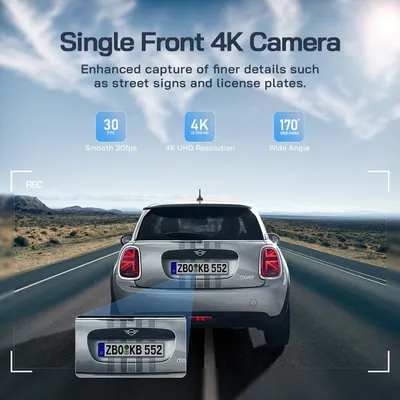 Imagen del producto de Cámara para coche: sistema de doble cámara con resolución 4K UHD y visión nocturna -