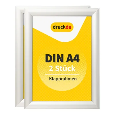 Obrázok produktu pre Snap rám DIN A4 - 2 kusy - na plagáty, nápisy, reklamy - hliníkový rám s profilom 2,5 cm - vhodný na montáž na stenu