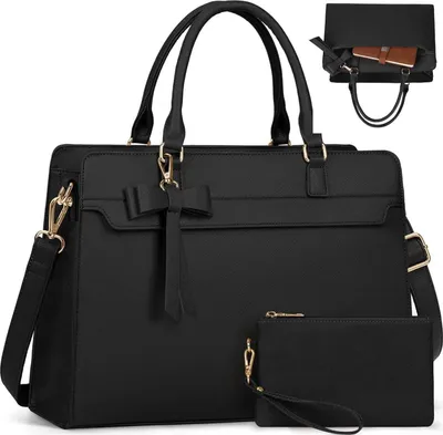 Produktbild von RAINSMORE Handtasche Damen 15.6 Zoll Laptoptasche Schwarz