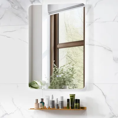 Immagine prodotto di Specchio da bagno a LED, 50 x 70 cm, senza cornice, con illuminazione, interruttore touch, funzione antiappannamento, 3 tonalità di luce, dimmerabile, con funzione di memorizzazione