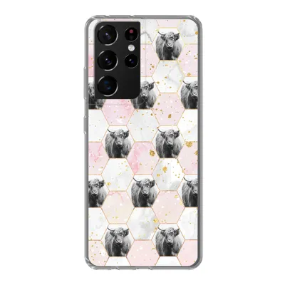 Produktbild von MuchoWow® Handyhülle Schutzhülle Hülle für Samsung Galaxy S21 Ultra Schottischer Highlander - Muster - Gold Silikon Softcase Handy Hülle - Mobiltelefon