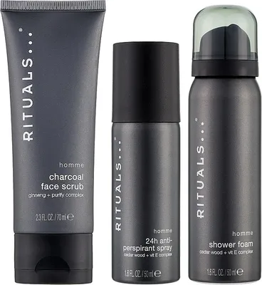 Produktbild von Rituals Homme Herren-Set: Duschschaum 50 ml + Deodorant 50 ml + Gesichtspeeling 70 ml