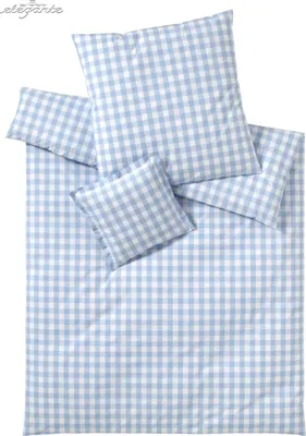 Produktbild von elegante Perkal Bettwäsche Kariert Quadro Hellblau 40x80 cm