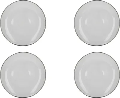 Produktbild von 4er Set Platzteller Servierplatte MIKASA CAMEO 31cm weiß silber KitchenCraft WA