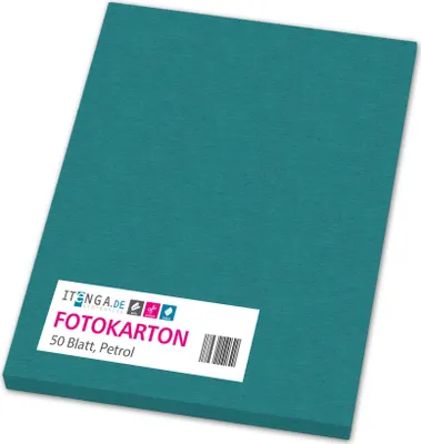 Produktbild von itenga Fotokarton A4 PETROL 50 Blatt 300 g/qm