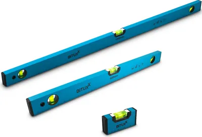 Produktbild von Bituxx Wasserwaagen Set magnetisch Magnetwasserwaage Wasserwage Richtwaage Messwaage Bauwaage 3 Libellen Aluminium 10 / 60 / 100cm MS-19474