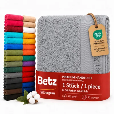 Produktbild von Betz Handtuch PREMIUM 100% Baumwolle 50x100 cm Gesicht- Hände- Körper- Handtuch Farbe - silber