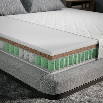 Produktbild von Matratze 180x200 Taschenfederkernmatratze Prestige Kokos 26 cm komfortabel mit Bezug H4 H5 beidseitig, antiallergisch mit Kokos, hart.