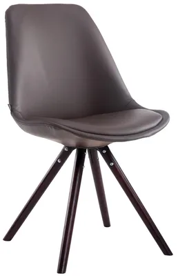 Produktbild von CLP Esszimmerstuhl Laval Rund mit Sitzpolster und runden Holzbeinen - Farbe: braun, Gestellfarbe: cappuccino