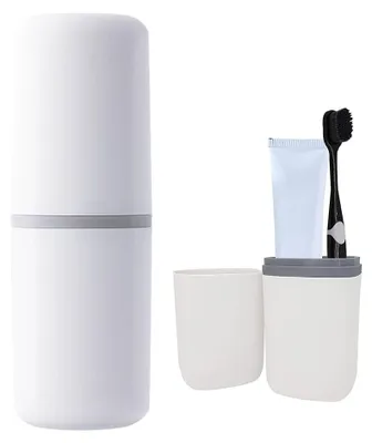 Produktbild von Reisezahnbürstenhalter 1 Stück, Kunststoff, 19,8 x 6,2 cm, Zahnbürstencup Für Unterwegs, Camping Und Reisen