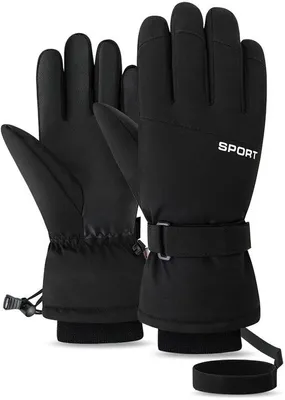 Productafbeelding van Winterhandschoenen voor heren, thermische skihandschoenen, winddicht, waterafstotend, geschikt voor touchscreengebruik, ideaal voor fietsen, schaatsen en skiën