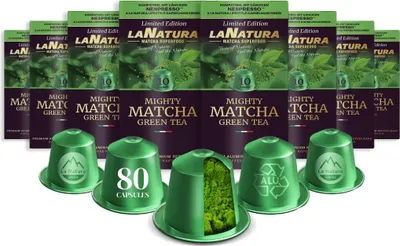 Produktbild von MATCHA Premium Teekapseln La Natura Lifestyle Mighty Matcha Tee 80 Teekapseln | Nespresso®*³ kompatible