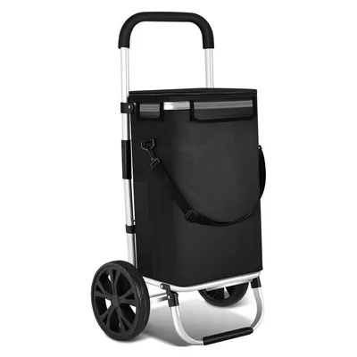 Immagine prodotto di Jopassy trolley per la spesa pieghevole con - Borsa per la spesa impermeabile - capacità 40L incl. scomparto refrigerante e trolley