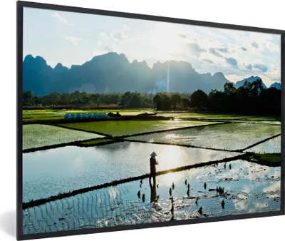 Produktbild von MuchoWow® MuchoWow® Gerahmtes Poster Die erstaunliche Landschaft eines Reisfeldes 60x40 cm - Poster mit zchwarzem Bilderrahmen - Printing - Wanddeko Schlafzimmer