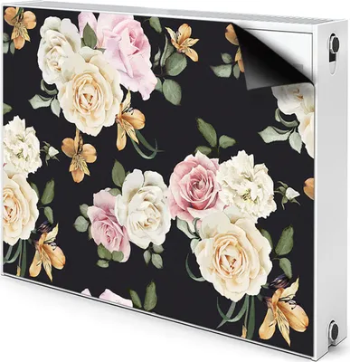 Produktbild von Magnet Radiator Magnet Mat Heizkörper Heizung Verkleidung Abdeckung 110x60 cm  - Vintage, Rosen