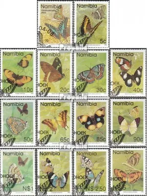 Produktbild von Briefmarken Namibia - Südwestafrika 1993 Mi 751-763,771 (kompl.Ausg.) gestempelt Schmetterlinge