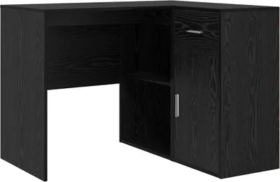 Immagine prodotto di vidaXL Scrivania ad angolo con ripiano in rovere nero 102 x 50 x 75 cm