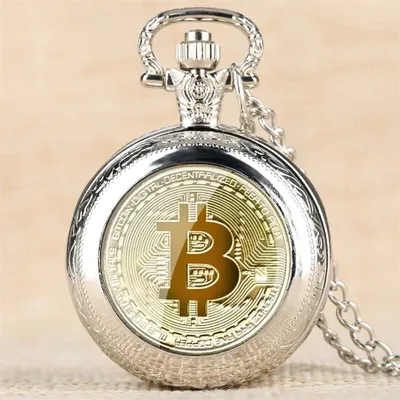 Obrázek produktu pro Kapesní Hodinky Bitcoin - Stříbrná Klasika KP5816