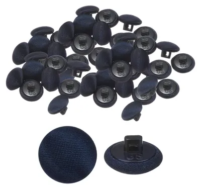 Image de Boutons en satin - Diamètre de 12,5 mm - À coudre, pour vêtements et travaux manuels - 50 pièces - Bleu marine profond