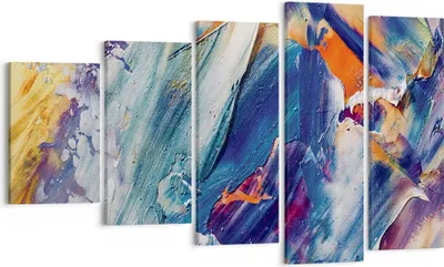 Produktbild von Bild auf Leinwand - Leinwandbild - 5 Teile - Die Farben Farbe Abstraktion - 100x60cm - Wand Bild - Wanddeko - Wandbilder - Leinwanddruck - Bilder - Wanddekoration - Leinwand bilder - EG100x60-5113