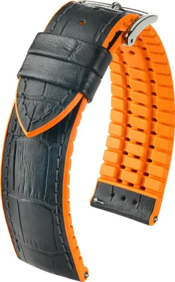 Produktbild von HIRSCH Performance | Uhrenband Leder/Kautschuk Alligator-Optik 30961S, Stegbreite:20mm