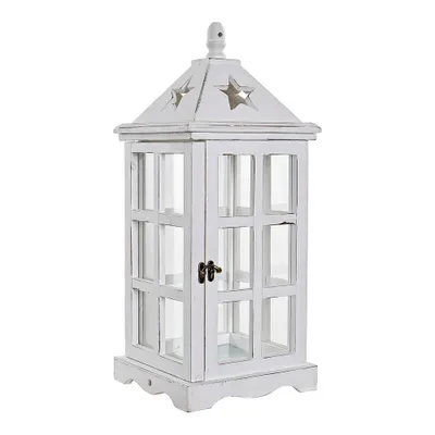 Produktbild von Laterne dkd home decor white glass pine (21 x 21 x 51 cm)