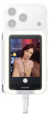 Produktbild von Insta360 Snap Selfie-Bildschirm mit Licht – Magnetischer 4K Selfie-Monitor für Selfies, Vlogging, Kompatibel mit iPhone 15/16/17 Pro, Einstellbares Licht, Touchscreen-Steuerung, Kabel-Sofortverbindung