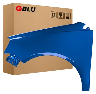 Obrázek produktu pro BLU Blatník náhrada pro VW Volkswagen Polo 9N3 IV 4 LIFT LA5K Levý Modrý OlympiaBlau | 2005-2009 | Přední | Lakovaný | Připravený k montáži | Pozink