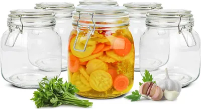 Produktbild von Einmachglas 1000ml Bügelverschluss Einmachgläser Vorratsglas Vorratsdose 2-12Stk(6 Stück)