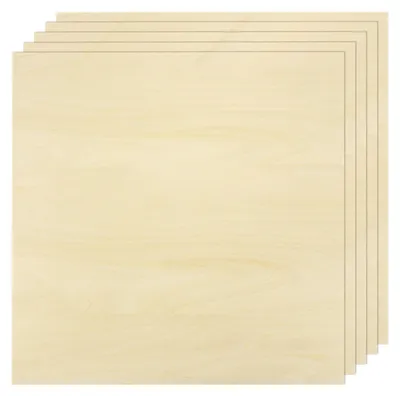 5 Lindenholzplatten 38,1x38,1x0,3 cm, unbehandelt, für Basteln & Lasern