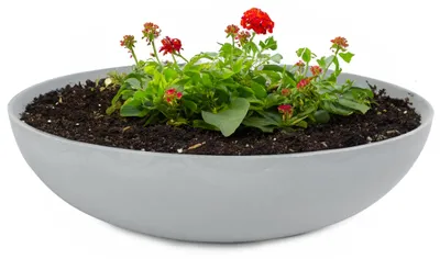 Immagine prodotto di Fioriere da esterno Ciotole decorative rotonde grigio chiaro 45 cm