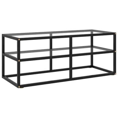 Obrázok produktu pre TV skrinka čierna s priehľadným sklom 100x40x40 cm