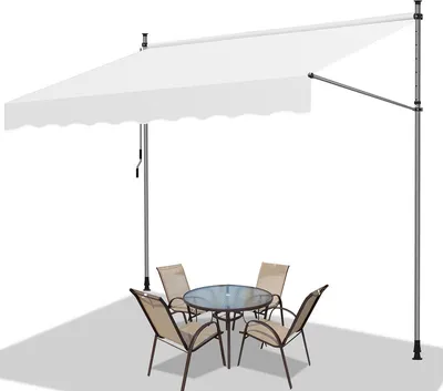 Obrázok produktu pre Jopassy markíza svorka markíza balkón markíza bez vŕtania-výška-nastaviteľná slnečná markíza UV-odolný a vodoodpudivý 350cm krémová