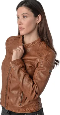 Produktbild von Mauritius - Damen Lederjacke Lammnappa Kapuze cognac : XXL