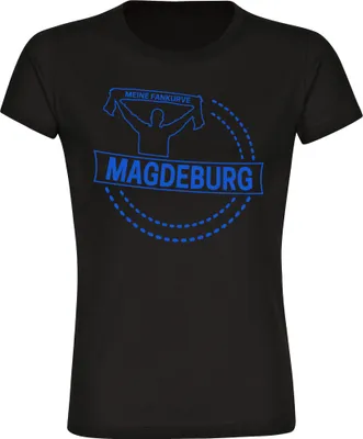 Produktbild von multifanshop Damen T-Shirt - Magdeburg - Meine Fankurve, schwarz, Größe L