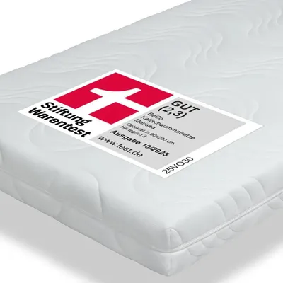 Obrázek produktu pro Matrace 160x200 H4, 7zónová matrace z studené pěny, rozměry 160x200 cm, výška 18 cm, hodnocení „DOBRÁ“ od Stiftung Warentest, omyvatelná díky zipu po všech čtyřech stranách, prodyšná matrace, vhodná pro alergiky, ortopedická matrace, střední tvrdost, vyrobeno v Německu