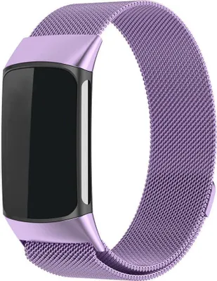 Produktbild von Strap-it Luxe Milanese-Armband - passend für Fitbit Charge 6 - Milanese-Armband aus Edelstahl für Charge 6 Activity Tracker (hellviolett)