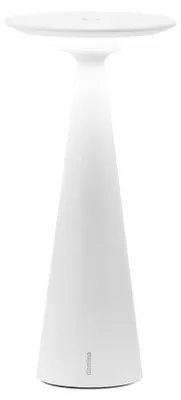 Zdjęcie produktu dla Zafferano Damina lampa stołowa LED, akumulatorowa, dotykowy ściemniacz, do 8 h pracy, IP65, białe aluminium