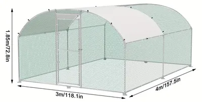 Zdjęcie produktu dla Klatka dla kur na zewnątrz, klatka dla zwierząt, kurnik, klatka dla królików - wymiary 4x3x2 metry - stal galwanizowana