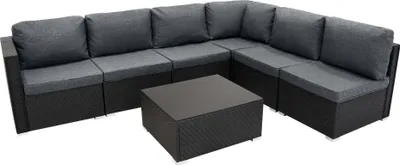 Produktbild von Rattan Modular 7-teiliges Möbelset – Schwarz