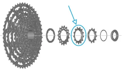 Produktbild von Shimano Ersatzteil Zahnkranz Ritzel CS-LG600-11fach 13T 13 Zähne Linkglide Cues