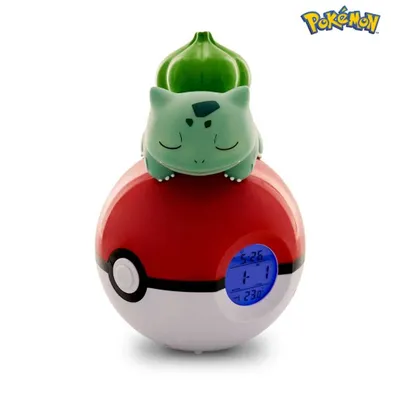 Obrázok produktu pre Pokémon Budík Pokeball s glow Bisasam 18 cm
